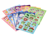Custom vinyl sticker sheets with colorful designs on white vinyl material - Sticker Sheet Printing