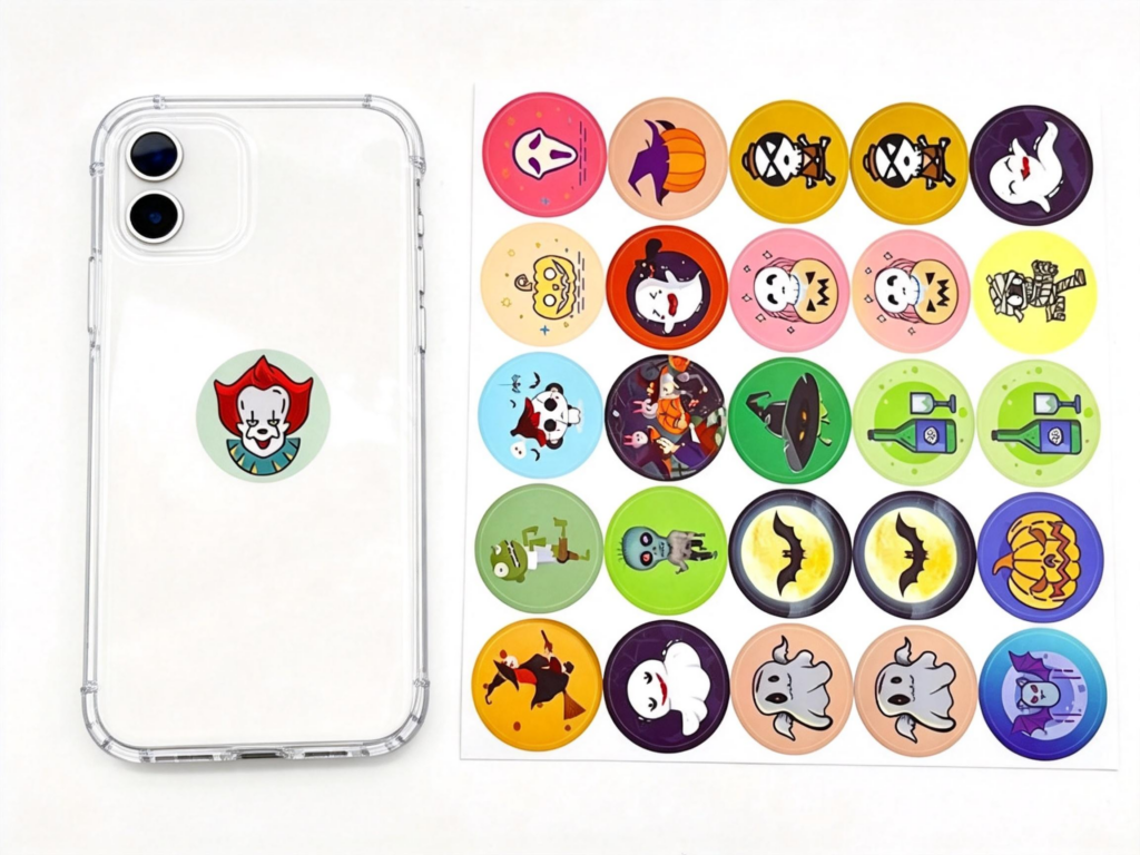 Removable adhesive vinyl sticker being peeled off surface with no residue left behind - Sticker Sheet Printing