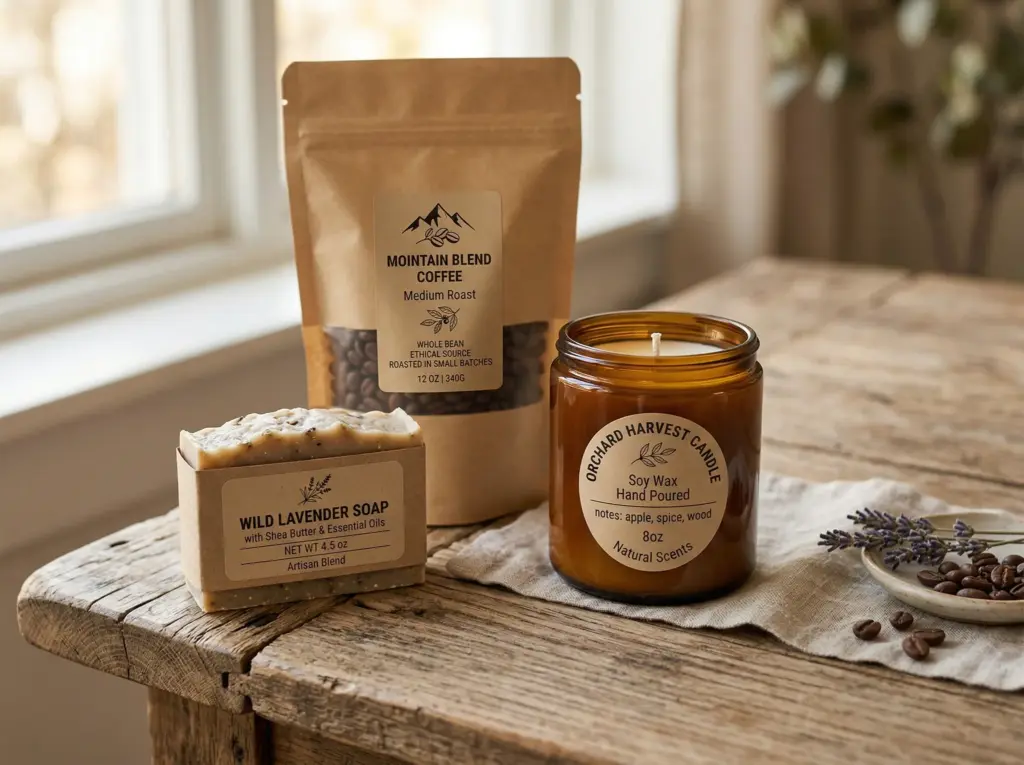 Kraft paper sticker sheets used on natural product packaging for artisan brands - Sticker Sheet Printing