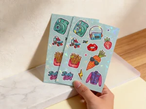 Glitter sticker sheets with sparkling lamination finish on vinyl material - Sticker Sheet Printing