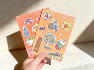 Glitter vinyl stickers with shimmer effect and full-color design printing - Sticker Sheet Printing