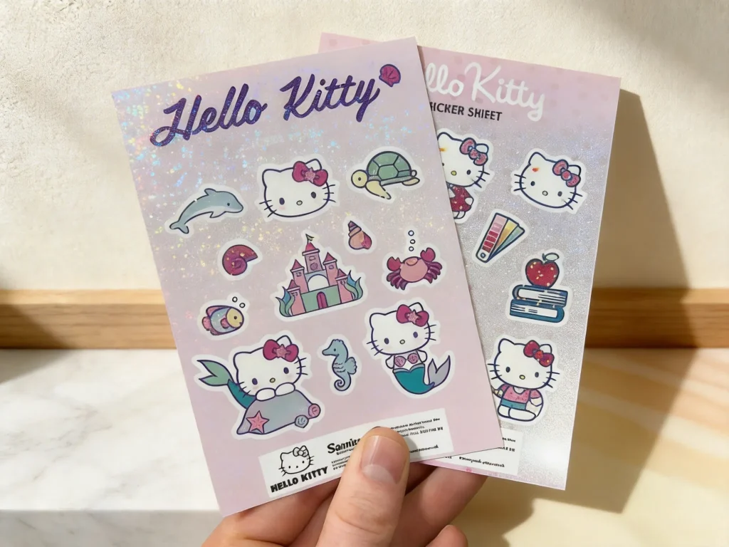 Sparkle sticker sheets with glitter finish showing product detail - Sticker Sheet Printing