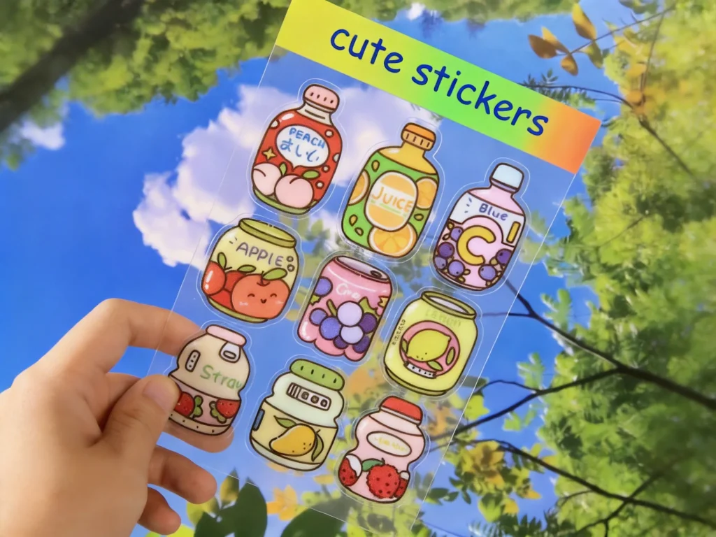 Clear sticker sheets printed on transparent vinyl with vibrant full-color designs - Sticker Sheet Printing