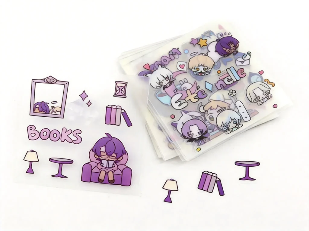 Transparent sticker sheets with precision kiss-cut edges ready for easy peeling - Sticker Sheet Printing